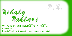 mihaly maklari business card